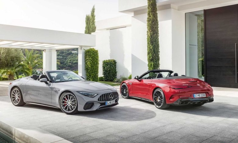 مرسيدس 2022 -AMG SL تظهر لأول مره بسقف من القماش بقوة V8